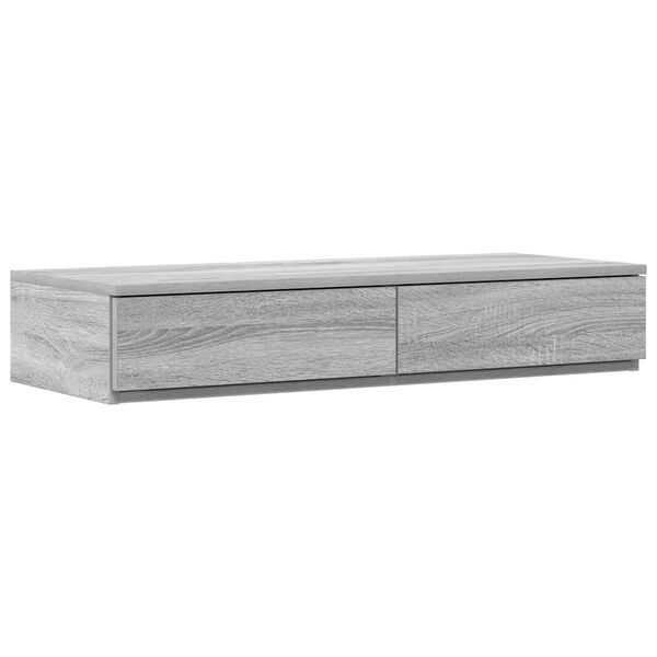vidaXL Bedlades met lade Grijs Sonoma 80 x 36,5 x 16,5 cm Bewerkt hout