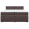 vidaXL Boxspring met matras stof donkerbruin 200x200 cm