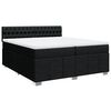vidaXL Boxspring met matras stof zwart 200x200 cm