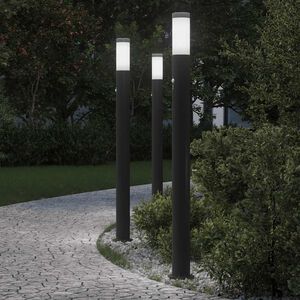 vidaXL Bolderverlichting met sensor 3 stuks 110 cm RVS IP44