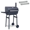 vidaXL Houtskoolbarbecue 75 x 48 x 120 cm zilver