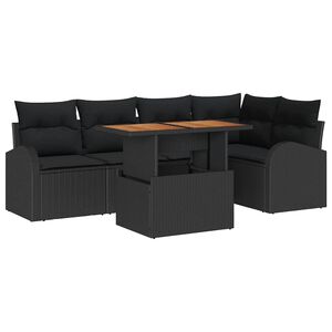 vidaXL Tuin Sofa Set met kussen 6 pcs Zwart