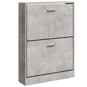 vidaXL Schoenenkast 59x17x81 cm bewerkt hout betongrijs