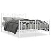 vidaXL Bedframe met hoofd- en voeteneinde metaal wit 135x190 cm