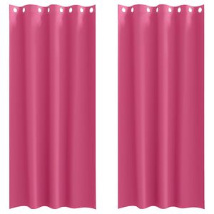 vidaXL Zwart-out Gordijnen met Ringen 2 st Felroze 245 x 140 cm