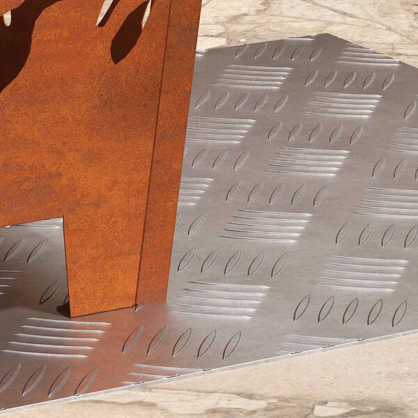 vidaXL Trap Tread Vierkant 2 pcs Zilver 50 x 50 cm Aluminium