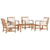 vidaXL Tuinbankenset 5 pcs Naturel Massief Teakhout