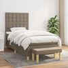 vidaXL Boxspring met matras stof taupe 100x200 cm
