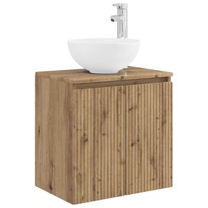 vidaXL Wandgemonteerde wastafelmeubel Artisanaal eiken