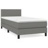 vidaXL Boxspring met matras stof donkergrijs 90x200 cm