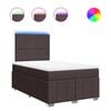 vidaXL Boxspring met matras stof donkerbruin 120x200 cm