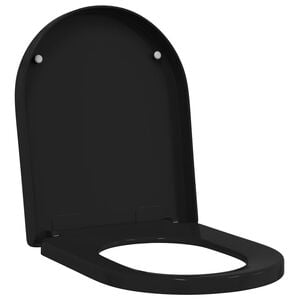 vidaXL Toiletzitting Zwart 48 x 36,5 x 4,5 cm Polypropyleen
