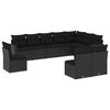 vidaXL 10-delige Loungeset met kussens poly rattan zwart