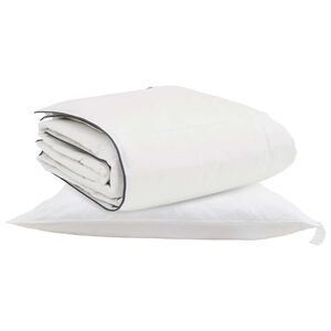 vidaXL Winter Dekbed met kussen 2 pcs Wit Donsveertjes
