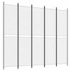 vidaXL Kamerscherm met 5 panelen 250x220 cm stof wit