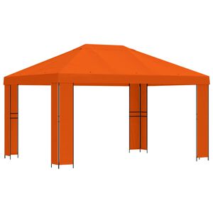 vidaXL Paviljoen 4 &times; 3 m Oranje Polyester en staal 190 gsm