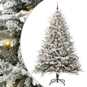 vidaXL Artificial Pre-lit Kerstboom met Ballenset Groen 240 cm