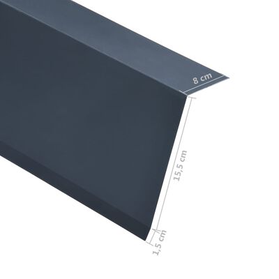 vidaXL Dakrandplaten 5 st L-vormig 170 cm aluminium antraciet