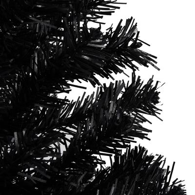 vidaXL Kunstkerstboom met verlichting en standaard 240 cm PVC zwart