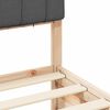 vidaXL Bedframe met Gevoerd Hoofdgedeelte Donkergrijs 120 x 190 cm