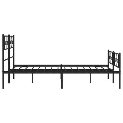 vidaXL Bedframe met hoofd- en voeteneinde metaal zwart 120x200 cm