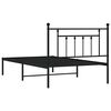 vidaXL Bedframe met hoofdbord metaal zwart 107x203 cm
