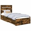 vidaXL Bedframe met lade Gerookt eiken 100 x 200 cm Bewerkt hout