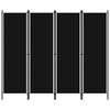 vidaXL Kamerscherm met 4 panelen 200x180 cm zwart