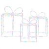 vidaXL Verlichte kerstcadeaudozen LOVIISA 3 st 360 LED's Meerkleurig