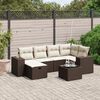 vidaXL 7-delige Loungeset met kussens poly rattan bruin