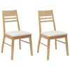 vidaXL Eettafelstoelen 2 st Massief Rubberhout Naturel 43 x 54 x 89 cm
