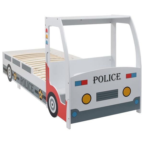 vidaXL Kinderbed politieauto met 7 Zone H2 matras 90x200 cm