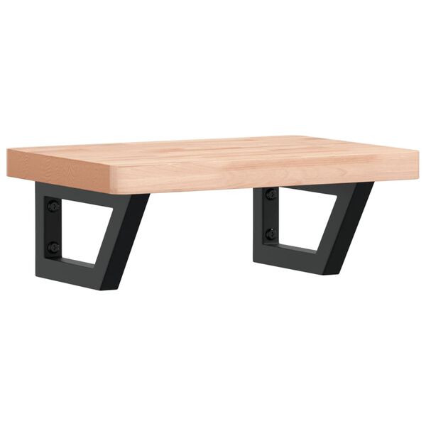 vidaXL Badkamer wandschap staal en massief beukenhout