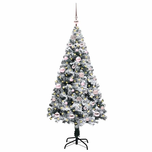 vidaXL Kunstkerstboom met 150 LED Wit 150 cm PVC en Staal en Kunststof