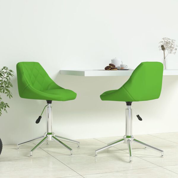 vidaXL Eetkamerstoelen 2 st draaibaar kunstleer groen