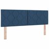 vidaXL Boxspring bed met matras met hoofdeinde Blauw 140 x 200 cm Stof
