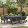 vidaXL Tuin eettafelset 9 pcs Zwart poly rattan