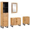 vidaXL Badkamer Sets 4 st Naturel Massief Mango Hout