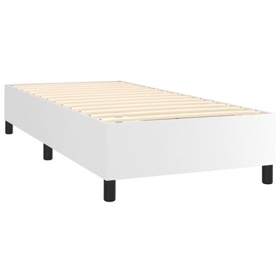 vidaXL Boxspring met matras en LED kunstleer wit 100x200 cm