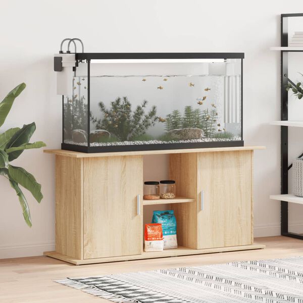 vidaXL Aquariumstandaard Sonoma Eiken 121x41x58 cm Bewerkt Hout