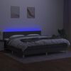 vidaXL Boxspring met matras en LED stof donkergrijs 200x200 cm