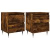 vidaXL Nachtkastjes 2 st 40x35x50 cm bewerkt hout gerookt eikenkleurig