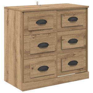 vidaXL Dressoir Artisan Eiken 70 x 35,5 x 67,5 cm Bewerkt hout