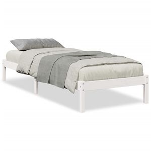 vidaXL Bedframe extra lang zonder matras grenenhout wit 80x220 cm