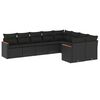 vidaXL 9-delige Loungeset met kussens poly rattan zwart