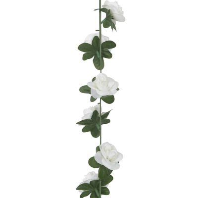 vidaXL Kerstslingers met bloemen 6 st 240 cm wit