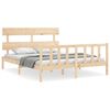vidaXL Bedframe met hoofdbord massief hout