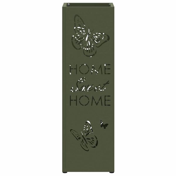 vidaXL Paraplu Standaard Olijfgroen 15.5 x 15.5 x 49 cm Metaal