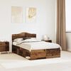 vidaXL Bedframe met hoofdeinde Oudhout 120 x 190 cm Massief grenenhout