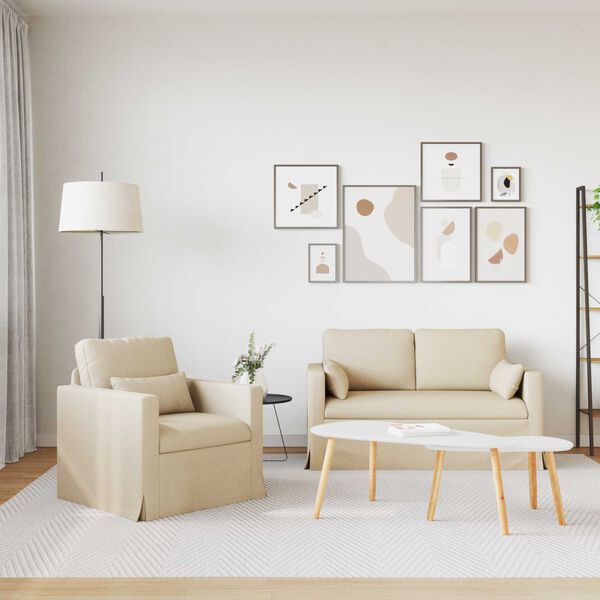 vidaXL Bank 2 pcs Cr&egrave;me 139 x 78 x 80 cm Stof